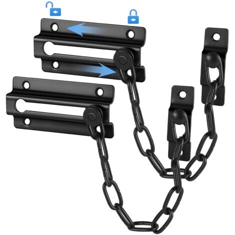 Chaîne de sécurité pour porte intérieure - Lot de 2 cadenas de sécurité, chaîne épaisse et robuste de qualité supérieure, idéale pour les portes intérieures d'appartements, sécurisée pour les enfants. (1/5)