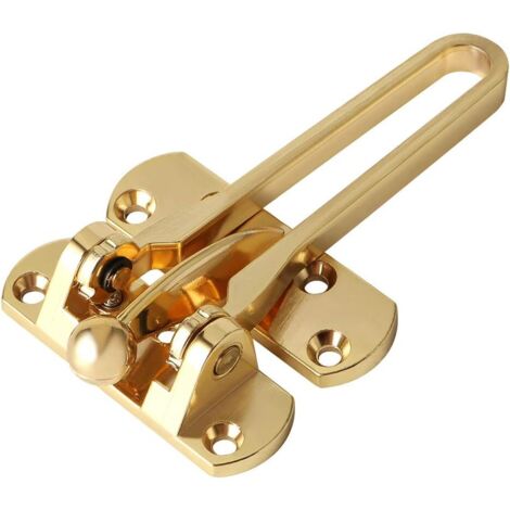 Verrou de porte supplémentaire, chaînes de sécurité pour porte, verrou de porte coulissante, tige rotative en acier inoxydable, doré-AquaForge (1/5)