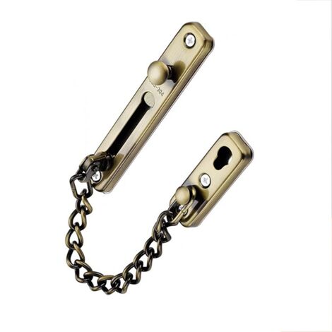 Verrou de porte intérieure - Chaîne de sécurité sans perçage, antivol, avec vis, bronze-AquaForge (1/4)