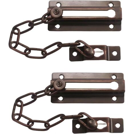 Chaînette de sécurité avec verrou, adaptée aux portes intérieures et à une porte extérieure supplémentaire, bronze, lot de 2-AquaForge (1/5)