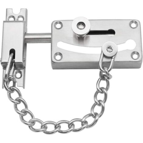 Verrou de porte coulissant en acier inoxydable avec chaîne de sécurité et verrou antivol-AquaForge (1/5)