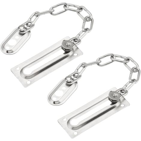 Verrou de porte à chaîne avec chaîne, verrou de porte intérieure, verrou de porte à chaîne en acier inoxydable, verrou de sécurité de porte, limiteur de porte intérieure-AquaForge (1/5)