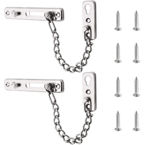 Chaîne de sécurité pour porte, lot de 2 chaînes, en acier inoxydable, pour portes d'appartement intérieures et portes en bois.-AquaForge (1/5)