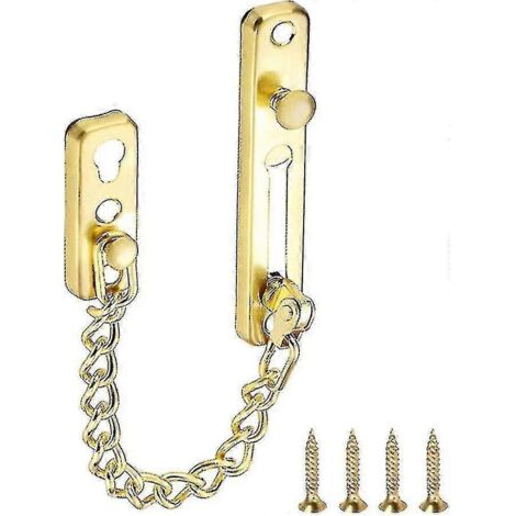 Chaîne de porte tricolore, chaîne de sécurité, verrou de porte, chaîne de porte en acier inoxydable moulé, verrou de porte avant, protection de corde de chaîne avec vis, quincaillerie d'hôtel Fa-AquaF (1/2)