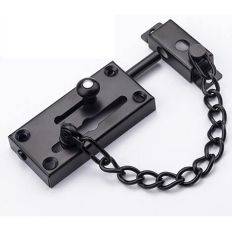 (Noir mat) Chaîne de verrouillage de porte, dispositif de verrouillage de porte avec antivol-AquaForge (1/5)