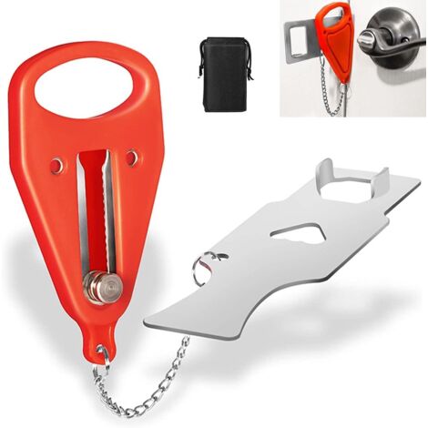 Chaîne de sécurité de porte, verrou de porte robuste et résistant, verrou de sécurité de porte, verrou de porte de rangement, verrou de porte pour appartement, hôtel ou motel, dispositif de sécurité-A (1/2)