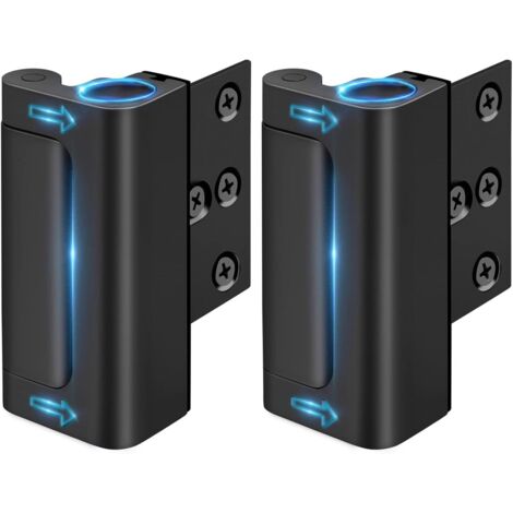 Verrou de portail - Verrou de porte en acier inoxydable - Lot de 2 chaînes de sécurité - Verrou de renfort pour la sécurité de votre domicile - Noir-AquaForge (1/5)