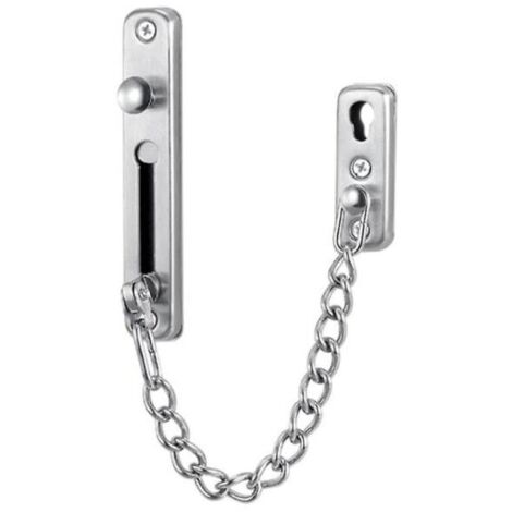 Chaîne de sécurité pour porte, verrou de porte, chaîne en acier inoxydable moulé, verrou de porte avant, protection anti-rayures avec vis, quincaillerie pour portes intérieures d'hôtels et de maisons- (1/5)