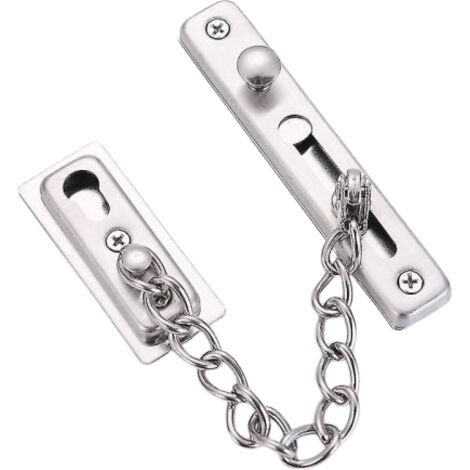 Verrou de porte de sécurité à bouton-poussoir à ressort, chaîne de porte en acier inoxydable pour une protection accrue de votre vie privée, installation facile sur différents types de portes-AquaForg (1/5)