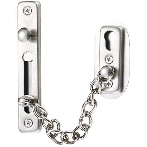 Chaîne de sécurité, chaîne de porte en acier inoxydable 304, verrou de chaîne de porte avec vis, finition chrome argenté brossé-AquaForge (1/5)