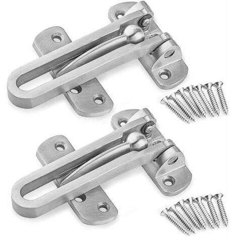 Verrou de sécurité en acier pour porte d'entrée, sans chaînette, empêche l'effraction (2 pièces, schéma inclus).-AquaForge (1/5)