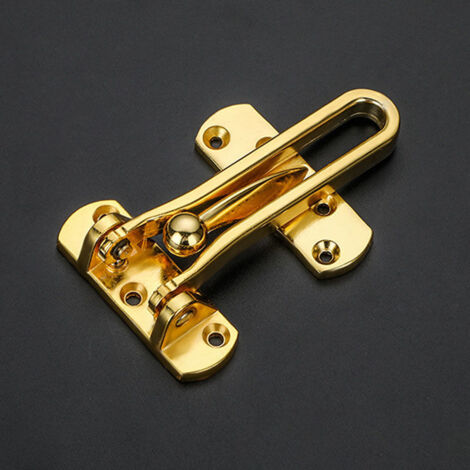Emballage pour serrure de sécurité de porte pour la maison et l'hôtel, chaîne de porte en acier inoxydable, cadenas en U (doré)-AquaForge (1/5)