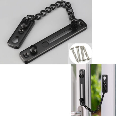 1 chaîne de protection de serrure de porte (noire), chaîne de sécurité pour porte-AquaForge (1/5)