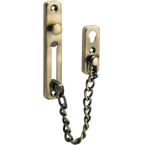 Serrure antivol à ressort avec limiteur de chaîne antivol et vis pour porte intérieure, finition bronze antique-AquaForge (1/5)