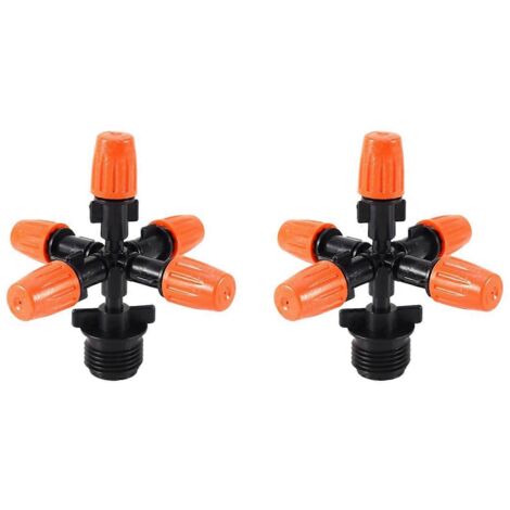 Arroseur de jardin automatique 2X, arrosage de pelouse, arroseur rotatif à 360 degrés, 5 buses [D]-AquaForge (1/5)