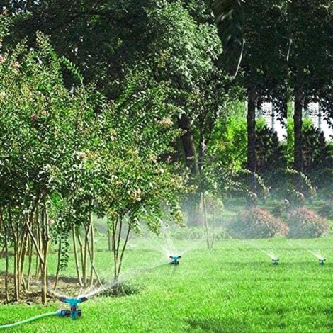 Lot de 2 arroseurs de jardin, arroseur de pelouse automatique, arroseur de pelouse rotatif à 360° KLB-AquaForge (1/4)