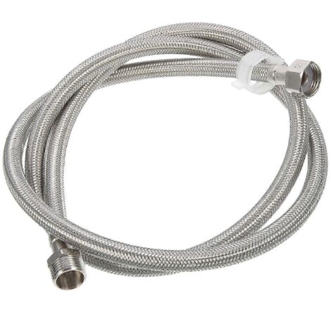 Rallonge de tuyau pour lave-vaisselle en acier inoxydable tressé, filetage 1/2 pouce, anti-éclatement, pour lave-linge et système d'arrosage de jardin, couleur argent.-AquaForge (1/5)