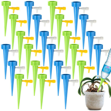 Lot de 24 flacons d'irrigation goutte à goutte, système d'arrosage automatique pour plantes, avec vannes de contrôle, pour jardin, intérieur et extérieur.-AquaForge (1/5)