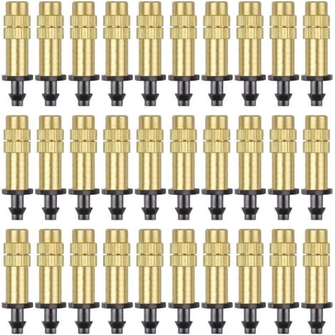 30 buses de brumisation réglables en cuivre pour irrigation goutte à goutte, micro-asperseur de 4/7 mm, équipement d'irrigation rafraîchissant pour jardin-AquaForge (1/5)