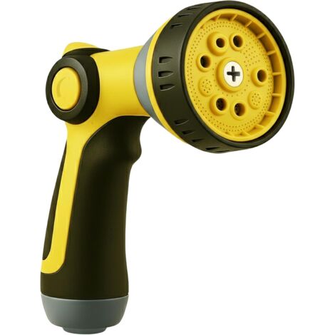 Embout de tuyau d'arrosage robuste en métal, 4 modes de pulvérisation, arroseur haute pression, étanche et portatif, idéal pour l'irrigation du jardin et des voitures.-AquaForge (1/5)