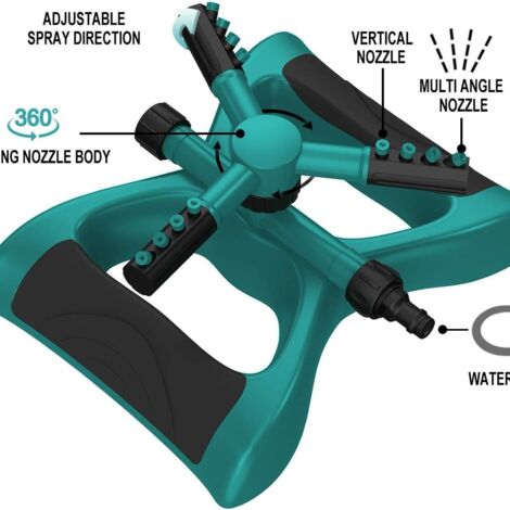 Arroseur de jardin, système d'irrigation de pelouse, arroseur de pelouse rotatif à 360 degrés, KLB automatique-AquaForge (1/4)