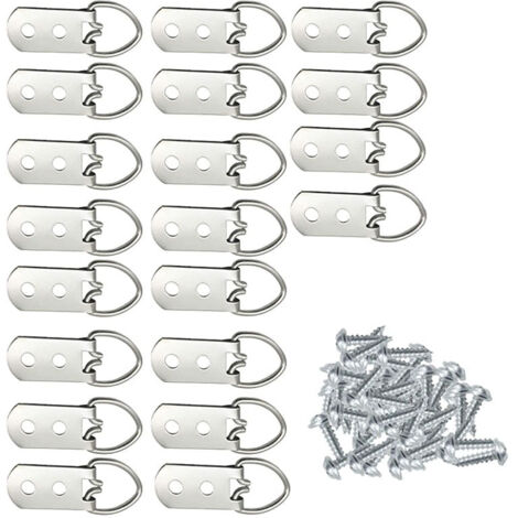 Kit de 50 supports pour tableaux en acier inoxydable, crochets pour cadres et miroirs, assortiment de fixations murales.-AquaForge (1/5)