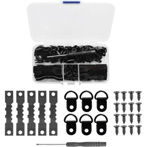 Ensemble de 251 pièces pour accrocher des tableaux, crochets pour cadres photo, crochets de suspension avec clous (noir)-AquaForge (1/5)