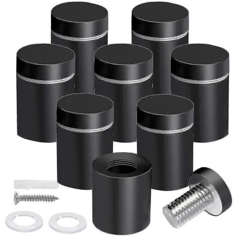 Vis d'espacement LM (lot de 8) 3/4 x 1 pouce, noires, pour panneaux, cadres photo suspendus en acrylique, publicité U MBZ-AquaForge (1/5)