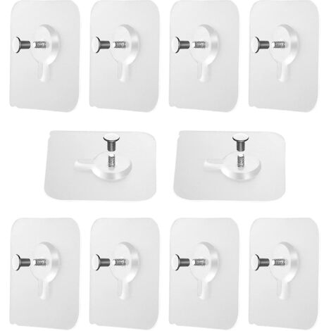 Crochets adhésifs pour tableaux - Lot de 10, sans perçage-AquaForge (1/5)