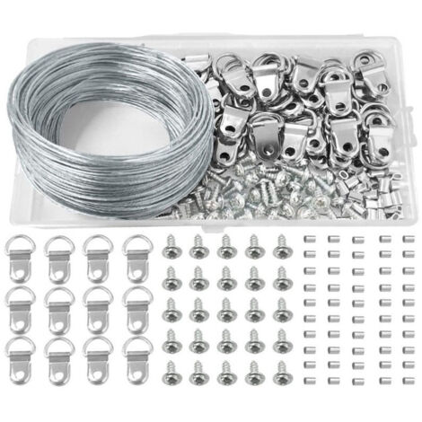 Ensemble de fixation pour tableaux, crochets de cadre en acier inoxydable durable inclus, fixations universelles pour la maison et le bureau-AquaForge (1/5)