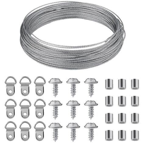Kit de suspension pour tableaux, 30 m / 99 pi, fil et crochets robustes.-AquaForge (1/5)