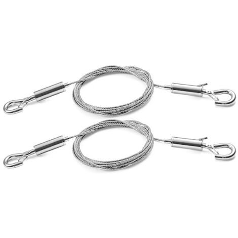 Lot de 2 fils de suspension réglables pour tableaux - Kit robuste en acier inoxydable de 1 m x 1,5 mm pour miroirs, lampes, panneaux et plus encore - Sy-AquaForge (1/5)