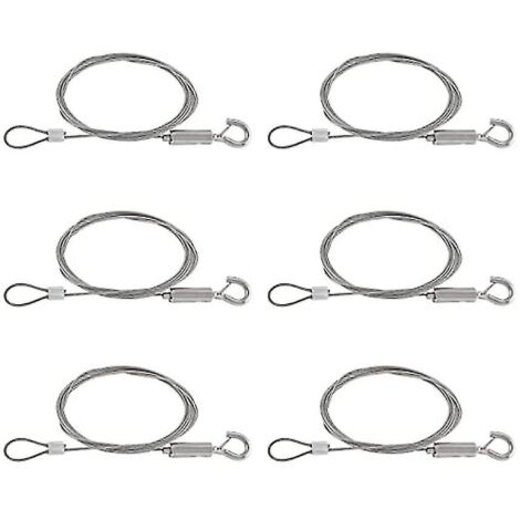 Lot de 6 câbles en acier inoxydable robustes, fil de suspension réglable de 2 m pour miroirs.-AquaForge (1/5)