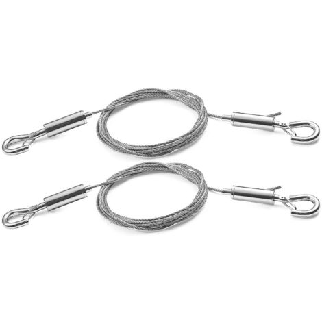 Lot de 2 fils de suspension réglables pour tableaux - Kit robuste en acier inoxydable de 1 m x 1,5 mm pour miroirs, lampes, panneaux et plus encore-AquaForge (1/5)