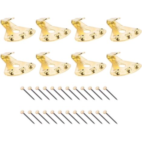 Crochets pour cadres photo, lot de 8 clous métalliques pour fixation murale sans perçage, adaptés aux murs en plâtre et aux tableaux décoratifs-AquaForge (1/5)