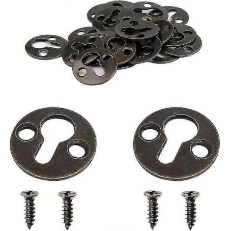 50 supports de fixation ronds de 25 mm (1 pouce) en métal, type trou de serrure, pour étagères, cadres photo, plaque de suspension (bronze antique), livraison rapide (FMY)-AquaForge (1/5)