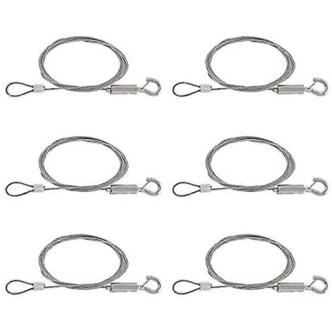 Lot de 6 câbles en acier inoxydable robustes, fil de suspension réglable de 2 m pour miroirs.-AquaForge (1/5)