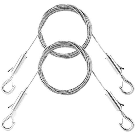 2 kits de câbles de suspension de tableaux réglables - Matériau robuste, fils en acier inoxydable de 1 m x 1,5 mm-AquaForge (1/5)