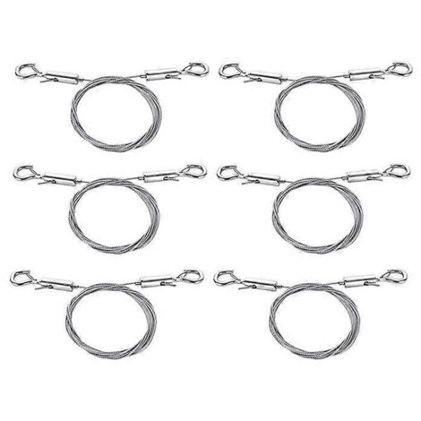 Lot de 6 fils de suspension réglables pour tableaux, fil de 2 m x 1,5 mm avec crochet, en acier inoxydable.-AquaForge (1/5)
