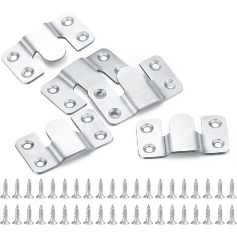 Lot de 10 supports encastrés en acier inoxydable, crochets de fixation en Z pour cadres photo muraux. Compatibles avec les cadres muraux.-AquaForge (1/5)