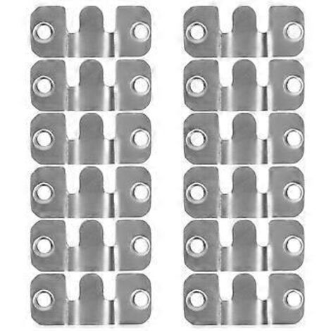 Lot de 12 crochets de suspension pour cadres photo, en acier inoxydable, avec boucle.-AquaForge (1/3)