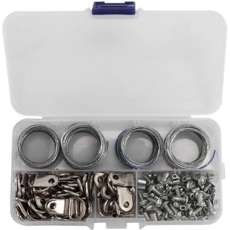 Kit de fixation pour tableaux (124 pièces), kit de fixation pour cadres photo, kit de fixation avec clous pour montage mural-AquaForge (1/5)