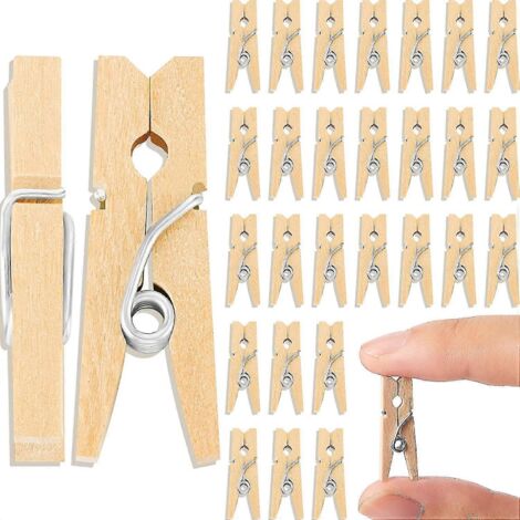 200 mini pinces en bois décoratives pour l'affichage de photos et l'accrochage de tableaux (FMY)-AquaForge (1/4)