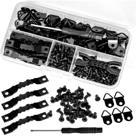 252 crochets métalliques pour tableaux, supports de suspension + tournevis, crochets triangulaires muraux, accessoires pour cadres photo-AquaForge (1/5)