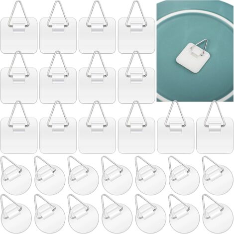 Lot de 60 crochets adhésifs invisibles pour tableaux, sans clous, supports muraux en plastique, pour la décoration murale de votre maison.-AquaForge (1/5)