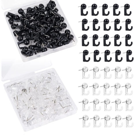 100 boutons-pression métalliques, crochets muraux pour accrocher des tableaux-AquaForge (1/5)