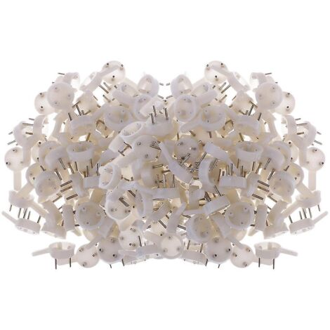 Lot de 200 crochets muraux en plastique rigide pour cadres photo (LGL) Blanc-AquaForge (1/5)