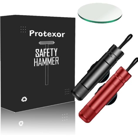 Marteau de sécurité Protexor 2 en 1 (modèle 2025) avec coupe-ceinture et brise-vitre intégré. Idéal pour les situations d'urgence.-AquaForge (1/5)
