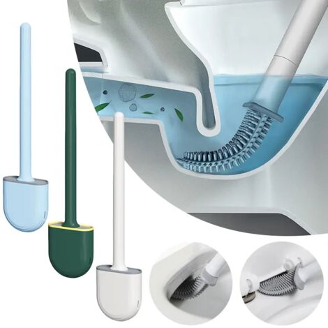 Brosse de toilette en silicone avec support et base anti-fuite pour salle de bain-AquaForge (1/5)