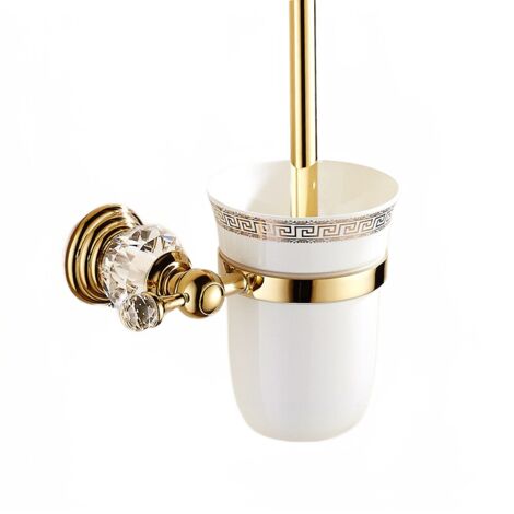 Porte-brosse de toilette en cuivre et cristal de style européen-AquaForge (1/5)